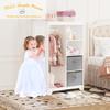 UTEX Kids Dress Up Storage with Full Length Mirror, Kids Armoire with 2 Storage Bins, Opening Hanging Costume Closet Wardrobe, Pretend Storage Closet Armoire Dresser view 2