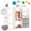 UTEX Kids Dress Up Storage with Full Length Mirror, Kids Armoire with 2 Storage Bins, Opening Hanging Costume Closet Wardrobe, Pretend Storage Closet Armoire Dresser view 3