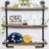 Bathroom Pipe Shelves with Towel Bar Industrial Pipe Shelving ,3Tier 24 inch Retro Rustic Farmhouse Pipe Industrial Wall Shelves Bathroom Shelves Over Toilet for Storage view 1