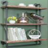 Bathroom Pipe Shelves with Towel Bar Industrial Pipe Shelving ,3Tier 24 inch Retro Rustic Farmhouse Pipe Industrial Wall Shelves Bathroom Shelves Over Toilet for Storage view 3