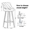 LOUFOU Bar Stools Set of 2, Velvet Barstools with Back and Gold Footrest, 65/75cm Upholstered Counter Height Stool for Kitchen Counter Island view 2