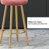 LOUFOU Bar Stools Set of 2, Velvet Barstools with Back and Gold Footrest, 65/75cm Upholstered Counter Height Stool for Kitchen Counter Island view 4
