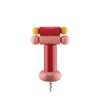 Alessi ES17 2 Beech Wood Corkscrews Red, Yellow and Pink 100 Values Collection, Steel view 1