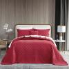 CHIXIN Cotton Bedspread Full Size - Real Stitching - Luxury Quilted Bedding Cover for All Season, Reversible, Ultra Soft, Lightweight, 3 Piece, Burgundy view 1