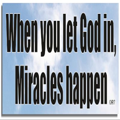 Gear Tatz - When You Let God in, Miracles Happen - Christian Car Magnet - 2.75 x 9.5 inches - Professionally Made in The USA (Magnetic, X1)