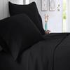 Bed Sheet Set of 5PCs, Black Solid,Full Size, 1 Fitted Sheet (15"-16") Deep Pocket, 1 Flat Sheet, 1 Duvet Cover with Zipper and 2 Pillowcases, Pure Egyptian Cotton, 400 Thread Count. view 2