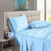 Bed Sheet Set of 5PCs, Light Blue Stripe,Cal-King Size, 1 Fitted Sheet (15"-16") Deep Pocket, 1 Flat Sheet, 1 Duvet Cover with Zipper and 2 Pillowcases, Pure Egyptian Cotton, 400 Thread Count. view 2