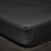 5-Piece Cotton Bed Sheet Set 400 Thread-Count, 100% Egyptian Quality Cotton, 30-Inches Deep Pocket of Fitted Sheet, Hotel Quality & Sateen Finish Bedding Sheets-Dark Grey Stripe,Twin Size. view 3