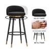 LOUFOU Swivel Bar Stools for Kitchen Counter Wrought Iron Bar Chairs with Backrest Tall Barstools Velvet Round Cushion Kitchen Island Stools - Blue view 4