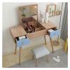 Dressing Table Wood Dressing Table Bedroom Multifunctional Clamshell Mini Dressing Table Small Apartment Dressing Table With Makeup Mirror Dressing Table + Makeup Stool Vanity Table ( Color : B ) view 3