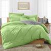 Bed Sheet Set of 5PCs, Sage Solid,Twin-XL Size, 1 Fitted Sheet (15"-16") Deep Pocket, 1 Flat Sheet, 1 Duvet Cover with Zipper and 2 Pillowcases, Pure Egyptian Cotton, 400 Thread Count. view 4