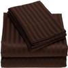 5-Piece Cotton Bed Sheet Set 400 Thread-Count, 100% Egyptian Quality Cotton, 30-Inches Deep Pocket of Fitted Sheet, Hotel Quality & Sateen Finish Bedding Sheets-Chocolate Stripe,Full-XXL Size. view 1