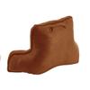 Home Soft Things Solid Faux Fur Brown Bed Rest Reading Pillow with Handle, Lounger Backrest Pillow for Sitting in Bed with Arms, 20" x 18" x 17", Umber view 2