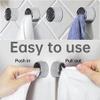 9 Pieces Kitchen Towel Hooks Round Adhesive Dish Towel Hook Premium Chrome Finish & Easy Installation Wall Mount Hand Towel Hook Ideal as Bathroom, Shower or Outdoor Towel Holders view 3
