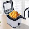 Stainless Steel Deep Fryer for Home 1000W Electric Fryer with Adjustable Temp (176F-374F), 2.64QT Large Capacity, Detachable Basket for French Fries, Fried Chicken, Onion Rings view 1