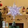 Roylvan Christmas Tree Topper Star, 3D Lighted Tree Topper with 8 Lighting Modes & Timer USB Power Xmas Indoor Decor Ornaments Adjustable Brightness Decor Festival Gift for Xmas Holiday Party, Silver view 1