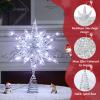 Roylvan Christmas Tree Topper Star, 3D Lighted Tree Topper with 8 Lighting Modes & Timer USB Power Xmas Indoor Decor Ornaments Adjustable Brightness Decor Festival Gift for Xmas Holiday Party, Silver view 3