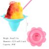 Boao 120 Pieces 5oz Colorful Flower Snow Cone Cups with Spoon Straws, Plastic Shaved Ice Reusable Snow Cone Bowls Supply Shaved, Snack, Ice Cream for Summer, Holiday, Party, Cookout view 2