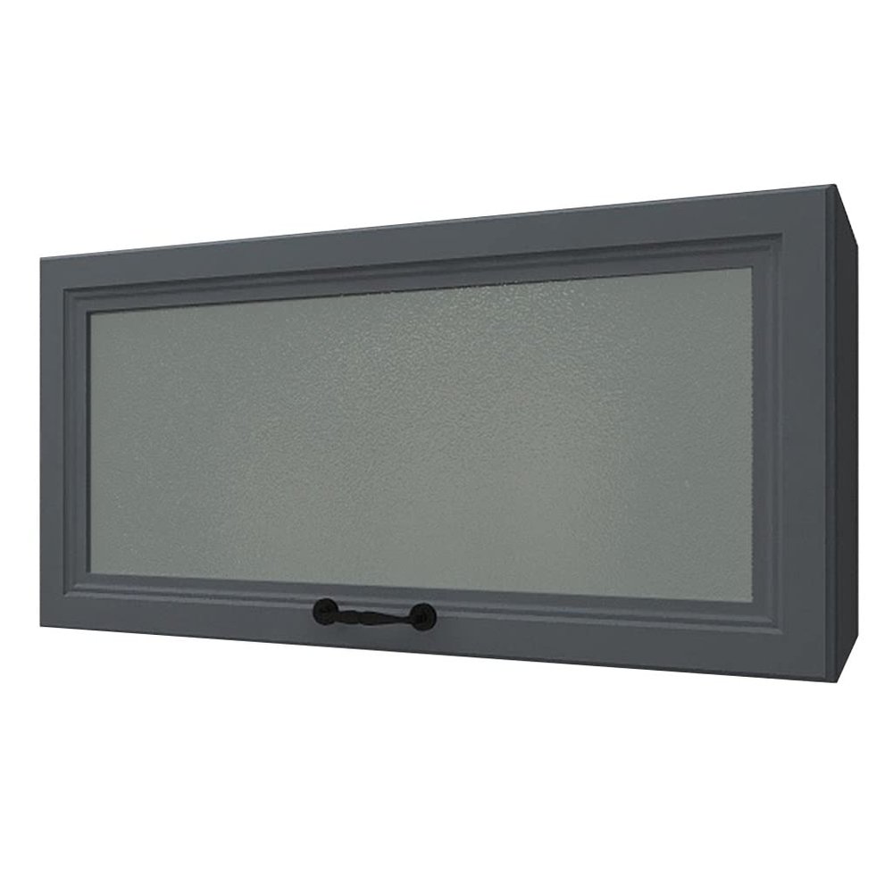 PHSP Wall Cabinet Waterproof Aluminum Alloy Wall Cabinet Kitchen Top Cabinet Flip Door Hanging Cabinet Bathroom Locker Living Room Bedroom Study Wall Cabinet (Color : BlackB, Size : 60 * 30 * 24cm)