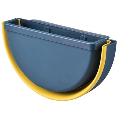 DFDFSFG Trash Can Hanging Kitchen Trash Can Without LidOver-Cabinet Plastic Garbage Can Foldable Garbage Bin for Collecting Food Scraps Wastebasket (Color : Blue)