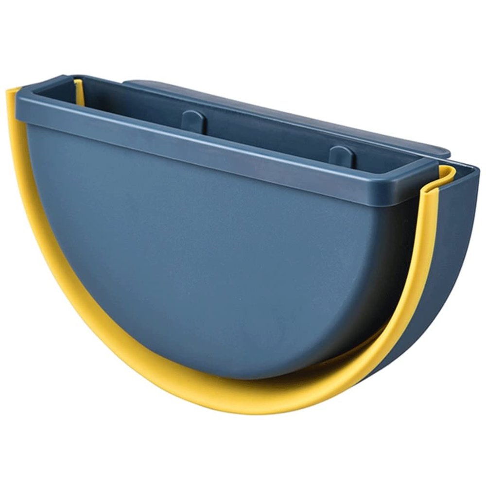 DFDFSFG Trash Can Hanging Kitchen Trash Can Without LidOver-Cabinet Plastic Garbage Can Foldable Garbage Bin for Collecting Food Scraps Wastebasket (Color : Blue)