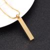 LiHiFG Inlay Zircon Golden Stainless Steel Bar Cremation Urn Pendant Engravable Keepsake Memorial Jewelry for Ashes view 3