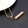 LiHiFG Inlay Zircon Golden Stainless Steel Bar Cremation Urn Pendant Engravable Keepsake Memorial Jewelry for Ashes view 4