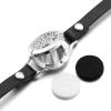 LiHiFG 25mm Locket Bracelet for Women/Men Aromatherapy Essential Oil Diffuser Leather Bracelet with 2 Pad view 2