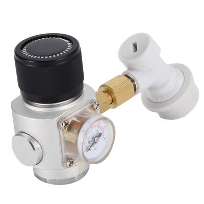 3/8 Inch Mini CO2 Regulator 0-30 PSI with Ball Lock Disconnect - Portable Gas Pressure Regulator for Homebrew Beer Kegging, Soda Maker