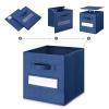 artsdi 11 Inch Storage Cube,Storage bin (Set of 10) Foldable Fabric Cube Storage Bins with 10 Labels Window Cards & a Pen,Baskets Containers for Shelves,Closet Organizers Box,cube storage,Navy Blue view 4