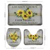 3 Pieces Bathroom Rug Set, Stylish Blossom Sunflowers Soft Foam Non Slip Bath Mats Sets Toilet Contour Mat Lid Cover for Bathtub Shower and Bathroom Decor 16"x24" view 2