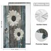AIYOOLER Hand Towels for Bathroom Set of 2 Farmhouse Floral Rustic White Daisy Flower Teal Blue Wooden Plank Soft Absorbent Small Bath Towels Decorative Kitchen Guest Dish Towel for Gym,Spa 28x14in view 2