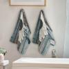 AIYOOLER Hand Towels for Bathroom Set of 2 Farmhouse Floral Rustic White Daisy Flower Teal Blue Wooden Plank Soft Absorbent Small Bath Towels Decorative Kitchen Guest Dish Towel for Gym,Spa 28x14in view 3