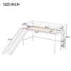 Bellemave Low Loft Bed with Removable Slide, Kids Twin Loft Bed Frame with Ladder and Full-Length Guardrails, Wood Low Loft Bed for Kids Teens Boy & Girl, White view 2