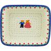 Polmedia Polish Pottery Rectangular Baker UNIKAT - Royal Teddy Pattern Handmade in Boleslawiec Poland by Ceramika Artystyczna + Certificate of Authenticity view 2