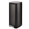 DFDFSFG Trash Can Stainless Steel Step Trash Can with Foot PedalLarge Metal Kitchen Garbage BinRectangle Garbage Can with LidSilverBlack Wastebasket (Color : Large-Black) view 1