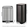 DFDFSFG Trash Can Stainless Steel Step Trash Can with Foot PedalLarge Metal Kitchen Garbage BinRectangle Garbage Can with LidSilverBlack Wastebasket (Color : Large-Black) view 2