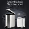 DFDFSFG Trash Can Stainless Steel Step Trash Can with Foot PedalLarge Metal Kitchen Garbage BinRectangle Garbage Can with LidSilverBlack Wastebasket (Color : Large-Black) view 3