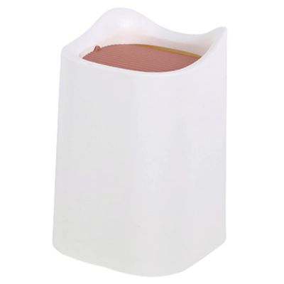DFDFSFG Trash Can Cute Mini Trash Can with Swing-Close LidPlastic Garbage Can for Desktop Coffee TableRectangular Garbage Bin with Double Bucket Wastebasket (Color : White)