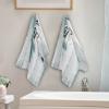 AIYOOLER Hand Towels for Bathroom Set of 2 Farm Teal White Daisy Floral Flowers Butterfly on Country Wooden Soft Absorbent Small Bath Towels Decorative Kitchen Guest Dish Towel for Spa,Hotel 28x14in view 3
