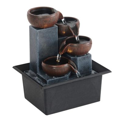 MAGICLULU Tabletop Water Fountain Soothing Indoor Decor for Office and Home Waterfall Ornament Led Lights Tranquil Sound Compatible Craft