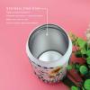 14oz Stainless Steel Tumbler with Lid & Straw-Double Wall Vacuum Insulated Travel Mug, Farmhouse Sunflowers Black and White Plaid Water Bottle Coffee Beverage Drinks Cup for Adults Kids view 2