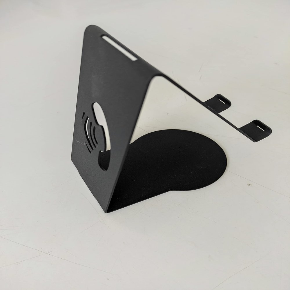 Metal Phone Stand, Cell Phone Holder, Cradle, Stand for Office Desk, Desk Accessories, All Mobile Phones,iPhone, iPad, Black (Set of 4)