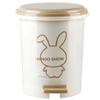 DFDFSFG Trash Can Pedal-Style Trash Can with Lid, Bedroom Garbage Can Soft Close, Small Garbage Bin, Round Cute Kitchen Office Bedroom Trash Can Wastebasket (Color : White) view 1