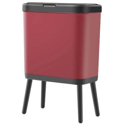 DFDFSFG Trash Can Small Rectangle Trash CanPlastic Garbage Can with Press-Type Sealed LidGarbage Bin for BathroomBedroomKitchenLiving Room Wastebasket (Color : Red)