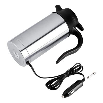 12V 750ml Stainless Steel Electric Car Kettle Heating Cup Coffee Mug Travel Water Bottle with DC12V Charger for Tea Coffee Milk Making, Car Water Heater, Car Water Heater, 12V 750ml Stainless Ste