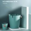 DFDFSFG Trash Can Small Trash Can Without LidPlastic Garbage Can with Dual CompartmentsRound Garbage Bin for Living RoomsBedroomsKitchen Wastebasket (Color : Large-red) view 4