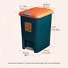 DFDFSFG Trash Can Step-On Pedal Trash CanRectangular Spring Top Garbage Can with LidLarge Plastic Garbage Bin for Bathroom Living Room Kitchen Wastebasket (Color : Beige) view 2
