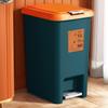 DFDFSFG Trash Can Step-On Pedal Trash CanRectangular Spring Top Garbage Can with LidLarge Plastic Garbage Bin for Bathroom Living Room Kitchen Wastebasket (Color : Beige) view 3