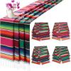 12 Pcs Mexican Serape Table Runners Mexican Theme Party Table Decorations Colorful Striped Serape Table Blanket Runner Tablecloth for Cinco de Mayo Mexican Fiesta Party, 14 x 84 Inch (Multi Colors) view 1